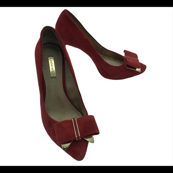 LOUISE ET CIE Red Suede Heels - Picture 1 of 7
